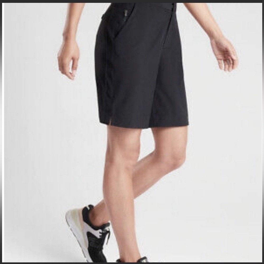 Athleta NWT Tribeca 7” Bermuda Shorts- Black, Size 12